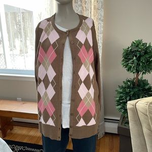 Beige argyle sweater
